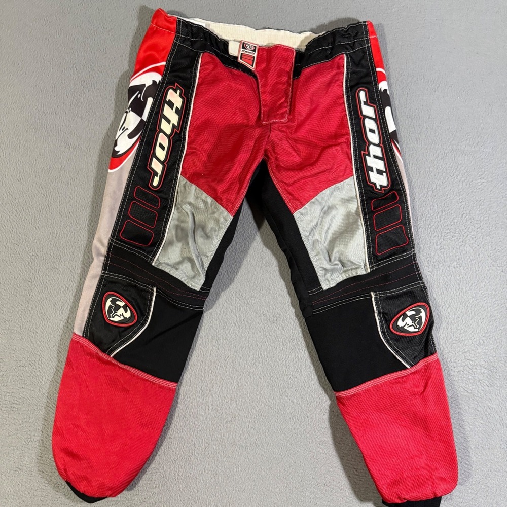 Thor Phase 02 Motocross Pants Kids Size‎ 26 Red Black Gray Racing Sport